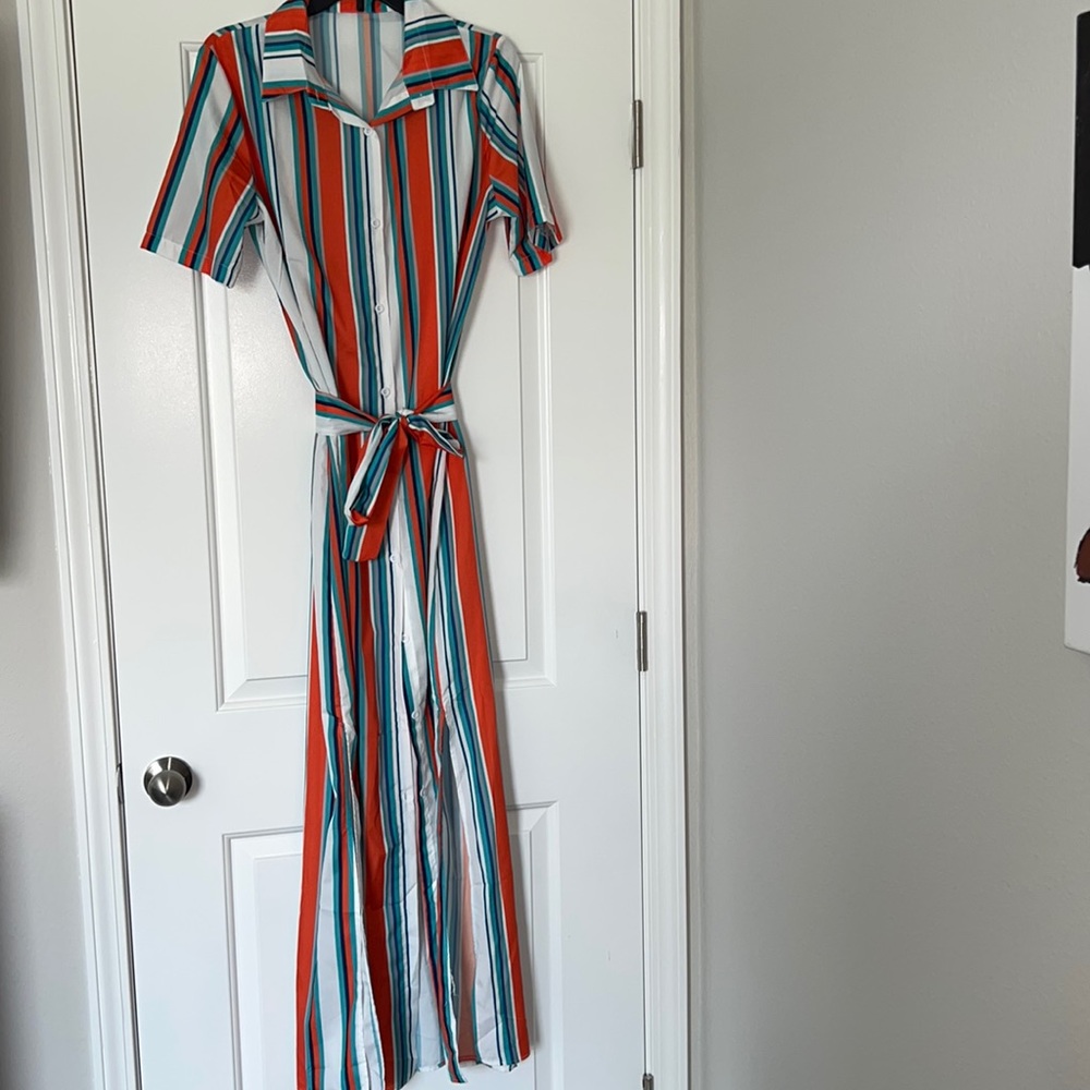 Multicolored summer shirt or dress, L,NWOT